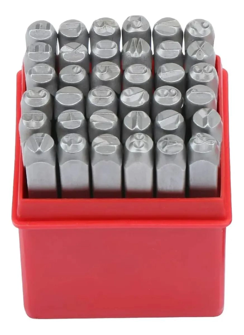 SET DE 36 PIEZAS NUMEROS Y LETRAS PARA MARTILLO 8 MM - 1