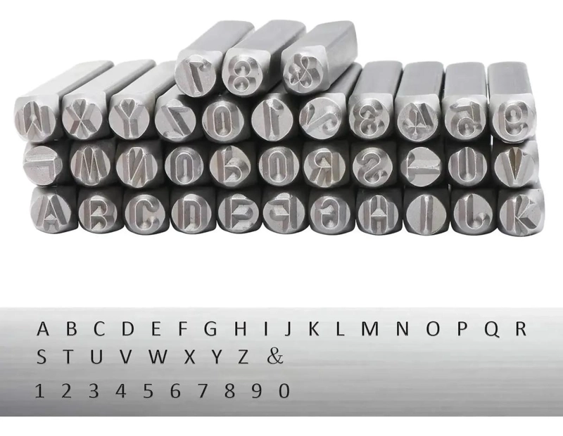 SET DE 36 PIEZAS NUMEROS Y LETRAS PARA MARTILLO 8 MM - 2