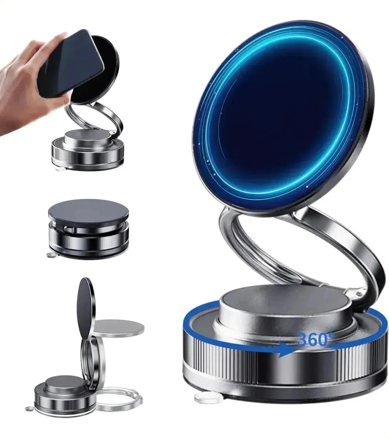 SOPORTE MAGNE TICO PARA CELULAR AUTO 360° NEGRO - 2