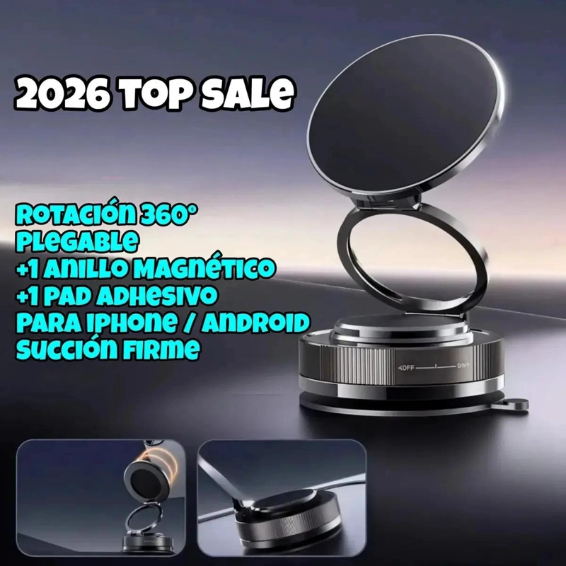 SOPORTE MAGNE TICO PARA CELULAR AUTO 360° NEGRO - 4