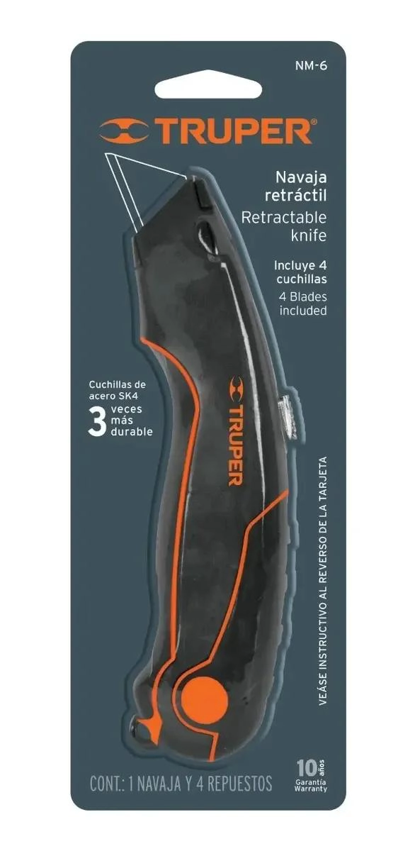 CUCHILLA RETRACTIL DE ACERO CON MANGO ERGONOMICO - 2