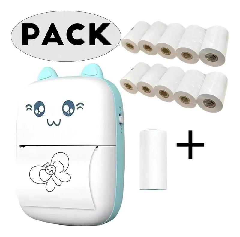 GENÉRICO MINI IMPRESORA TE RMICA PORTATIL BLUETOOTH CON 11 ROLLOS