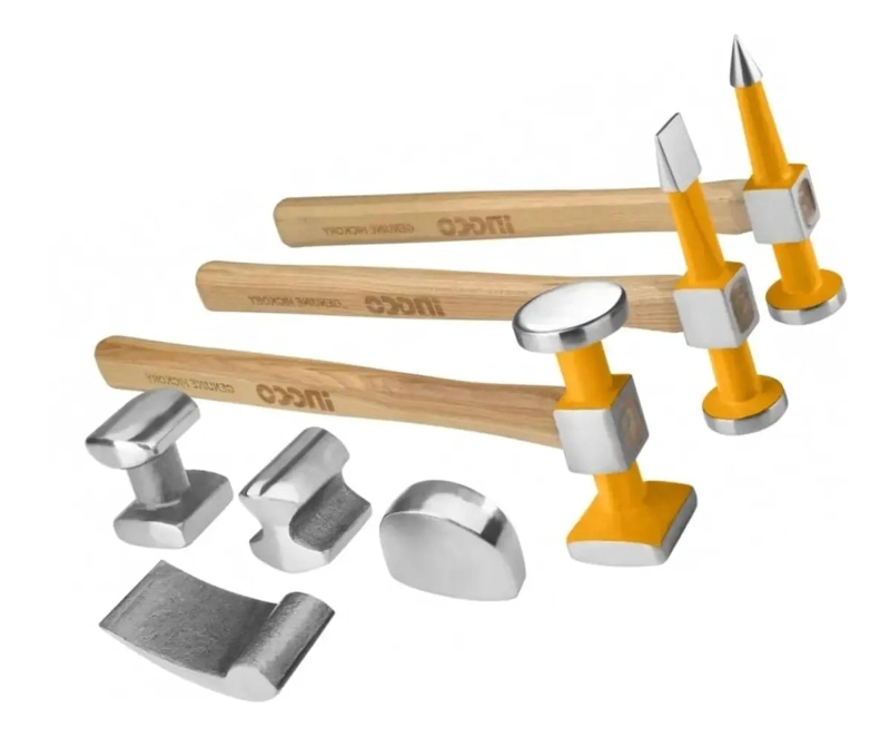 JUEGO DE 7 MARTILLOS DESABOLLADORES CON MANGO DE MADERA - 1