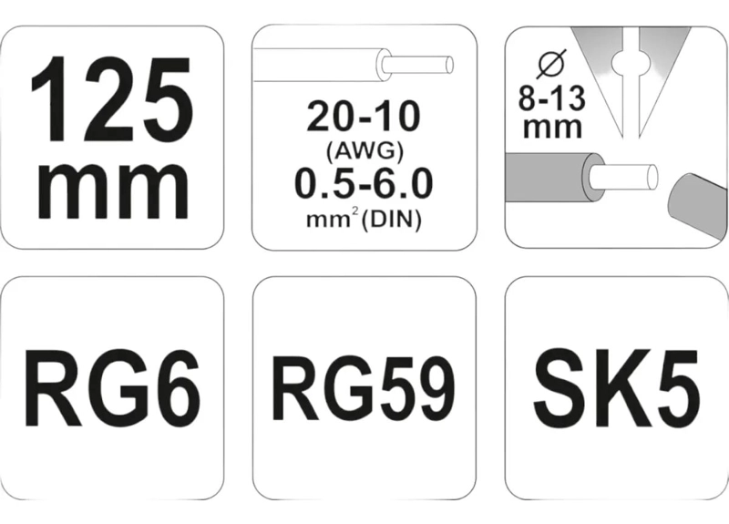 PELACABLES 125MM PARA RG6 Y RG59 0.5-6.0MM - 2