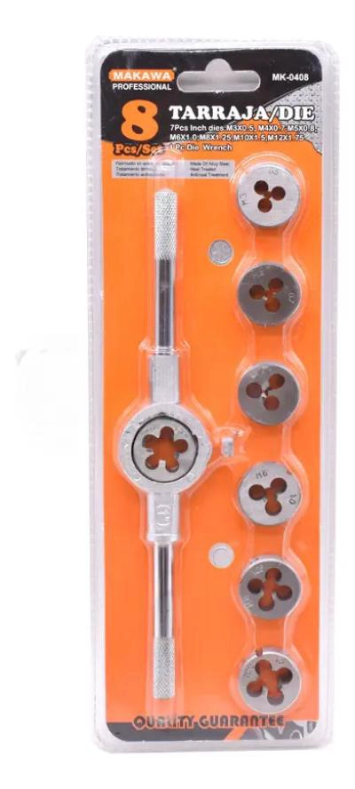 SET TARRAJA HEMBRA 8 ASAS PARA MECANICA Y PLOMERIA - 6