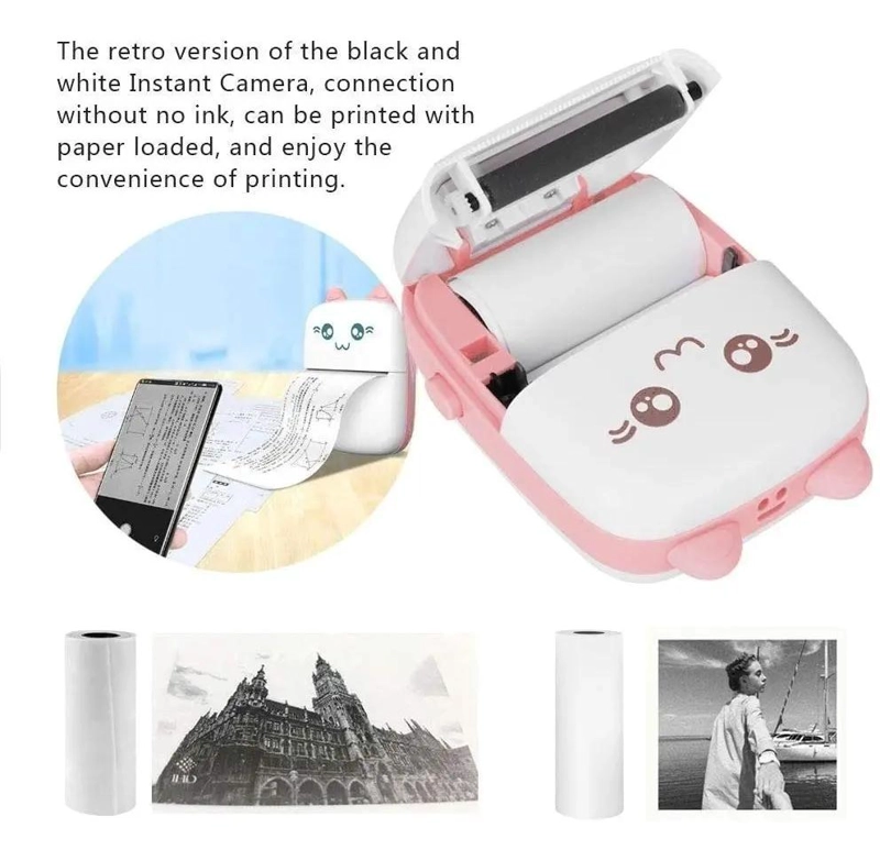 MINI IMPRESORA TE RMICA PORTATIL BLUETOOTH DISEÑO GATITO - 4