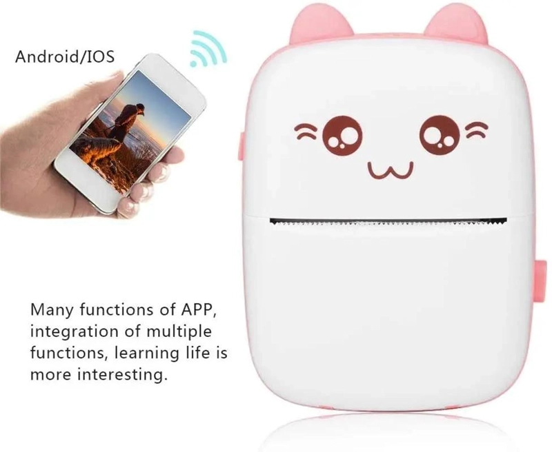 MINI IMPRESORA TE RMICA PORTATIL BLUETOOTH DISEÑO GATITO - 5