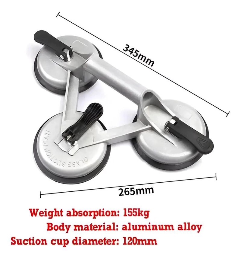 VENTOSA DE SUCCION PARA VIDRIO 3 CHUPONES 180KG - 3