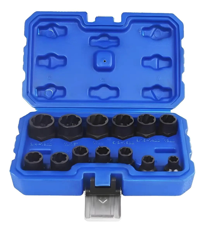 SET DE DADOS EXTRACTORES PARA PERNOS Y TUERCAS 9 A 19 MM - 1
