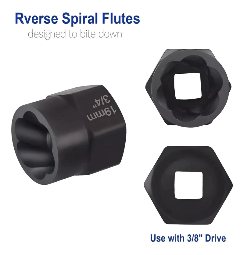 SET DE DADOS EXTRACTORES PARA PERNOS Y TUERCAS 9 A 19 MM - 5
