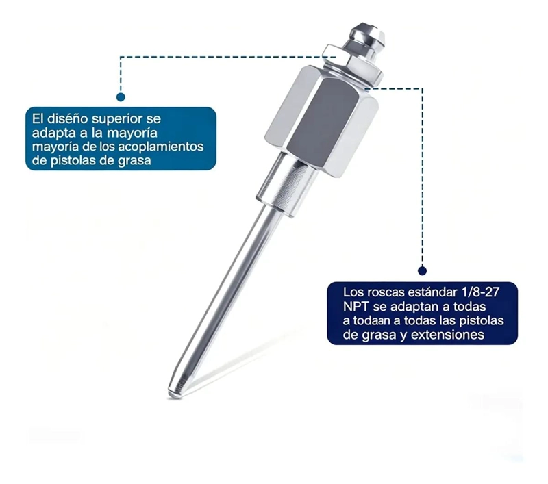 ADAPTADOR AGUJA INYECTOR GRASA 1/8 NPT ACERO - 5