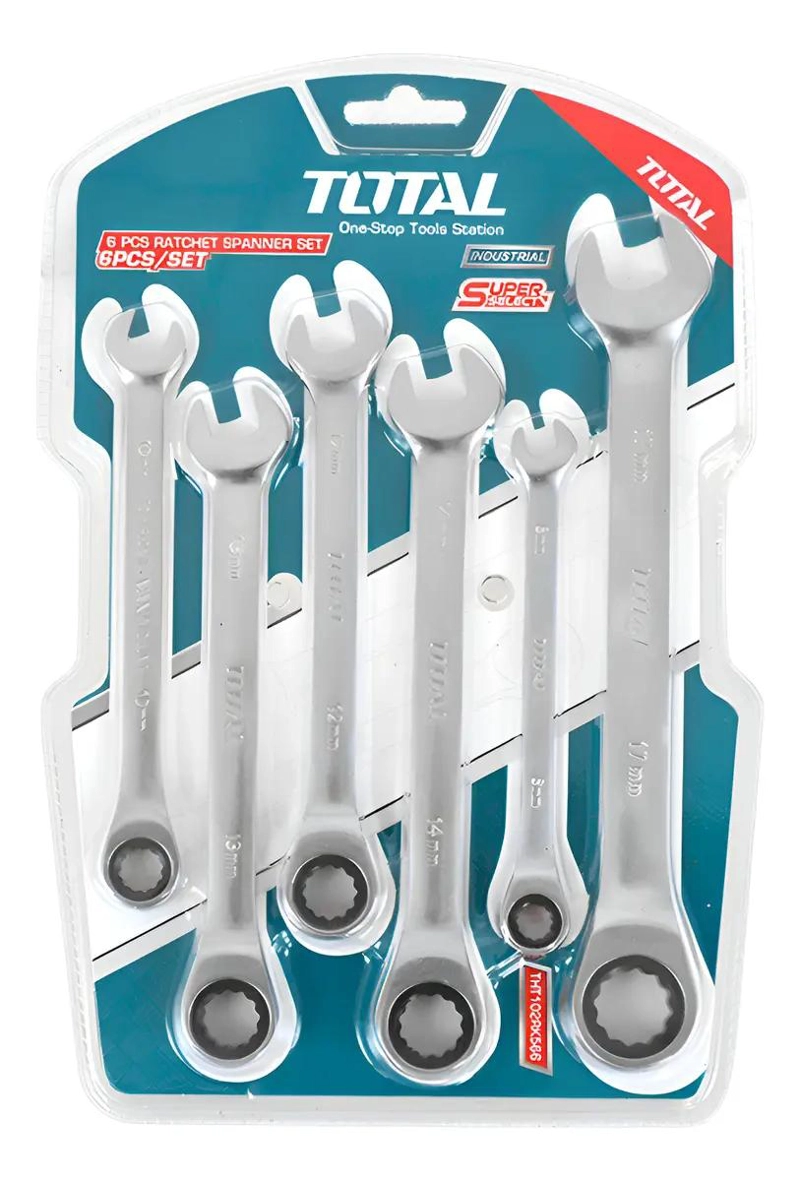 SET DE 6 LLAVES COMBINADAS CON CRIQUET 8-17MM - 1