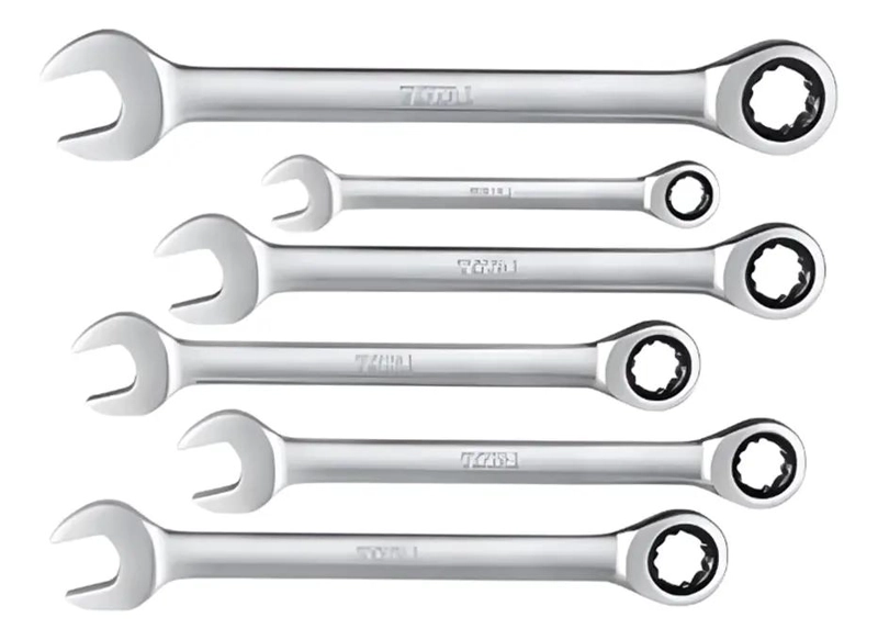 SET DE 6 LLAVES COMBINADAS CON CRIQUET 8-17MM - 4
