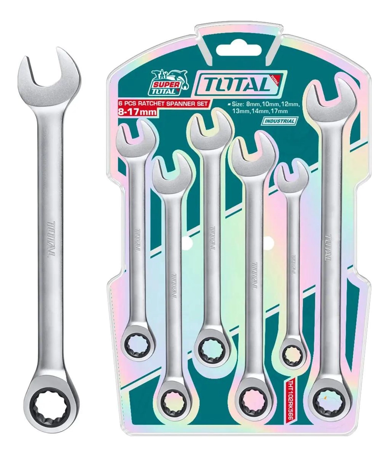 SET DE 6 LLAVES COMBINADAS CON CRIQUET 8-17MM - 5