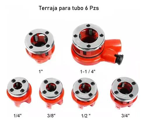 SET DE TERRAJAS MANUALES PARA TUBO 4 PIEZAS 1/2 A 1 1/4 - 4