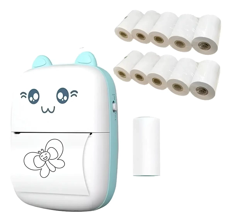 MINI IMPRESORA TE RMICA PORTATIL BLUETOOTH CON ROLLOS - 1