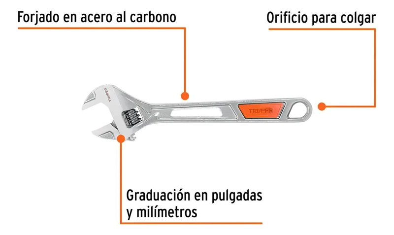 LLAVE EXPANSIVA CROMADA DE 10 PULGADAS - 3