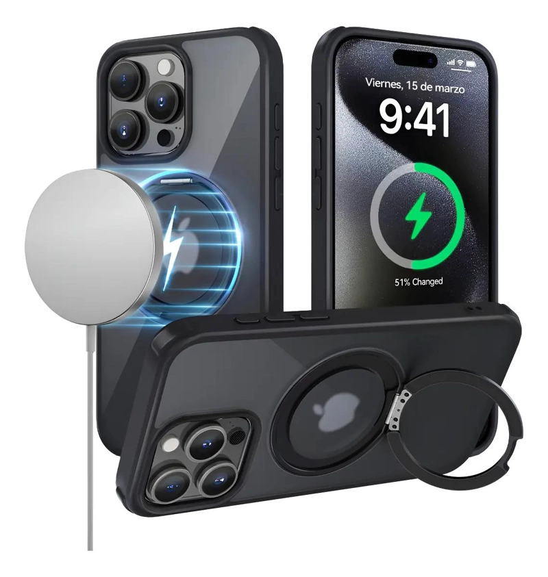 GENÉRICO CARCASA MAGNE TICA CON SOPORTE PARA IPHONE