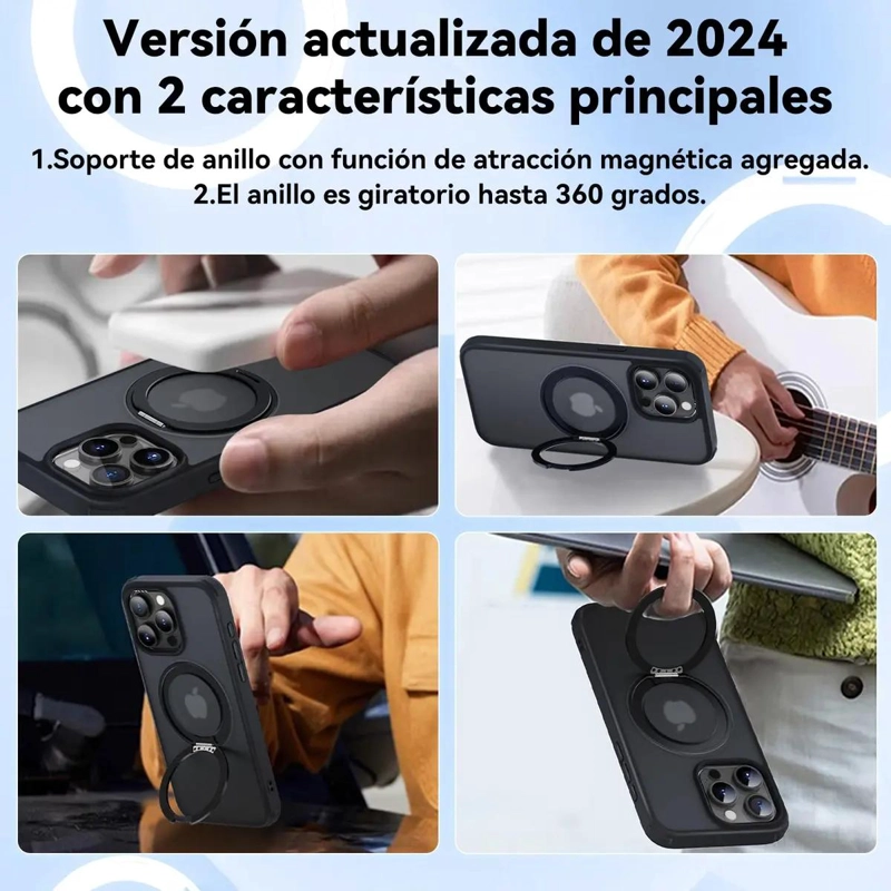 CARCASA MAGNE TICA CON SOPORTE PARA IPHONE - 2