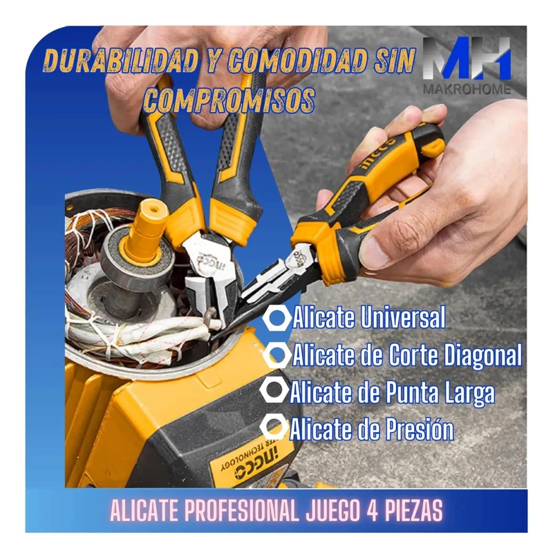 JUEGO DE 4 ALICATES PROFESIONALES DE ACERO FORJADO - 3