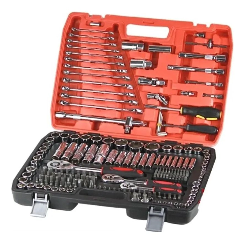 SET DE DADOS Y LLAVES 216 PIEZAS 1/2, 1/4 Y 3/8 - 1