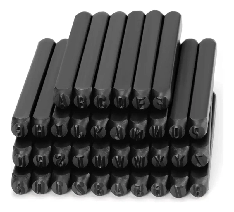 SET DE SELLOS DE LETRAS Y NUMEROS 36 PIEZAS 4MM - 3