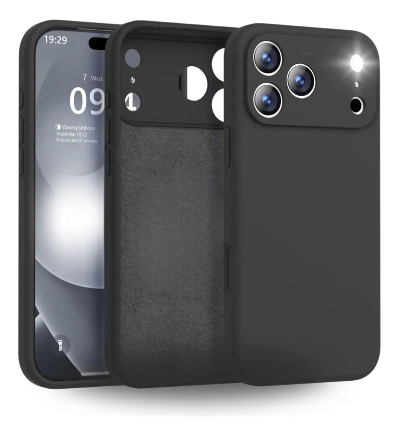 GENÉRICO FUNDA SILICONA PREMIUM NEGRA PARA IPHONE 17 PRO MAX
