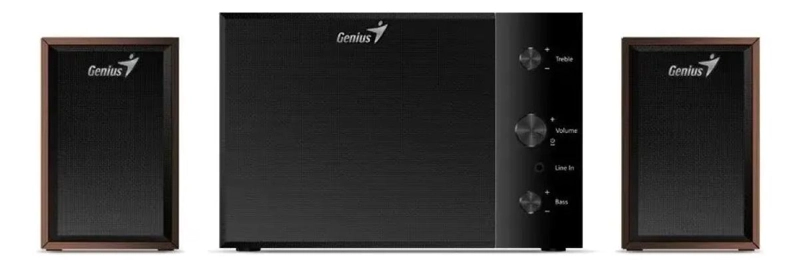 PARLANTES 2.1 DE MADERA 350W POTENCIA - 3