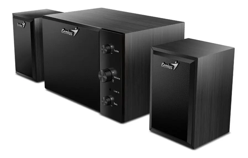 PARLANTES 2.1 DE MADERA 350W POTENCIA - 4