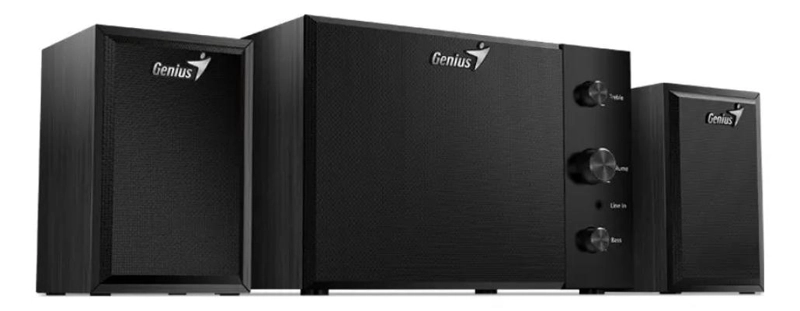PARLANTES 2.1 DE MADERA 350W POTENCIA - 5