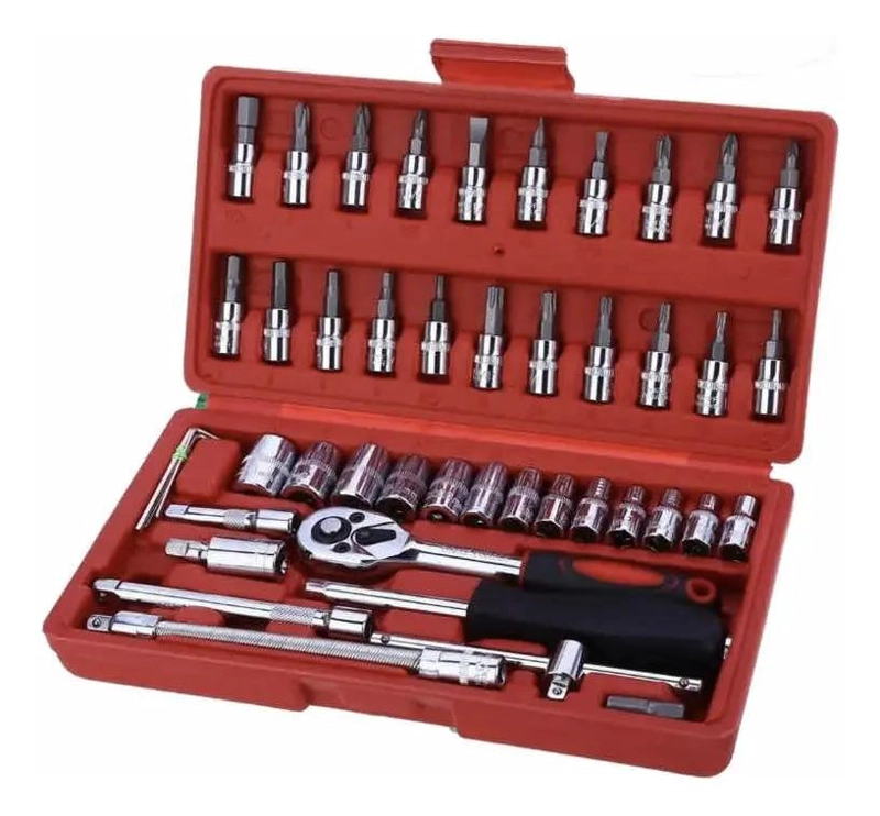 JUEGO DE HERRAMIENTAS CON 46 PIEZAS EN ESTUCHE - 1