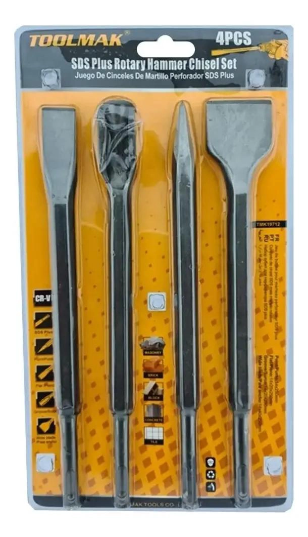 SET DE CINCELES ROTOMARTILLO SDS PLUS 4 PCS - 1