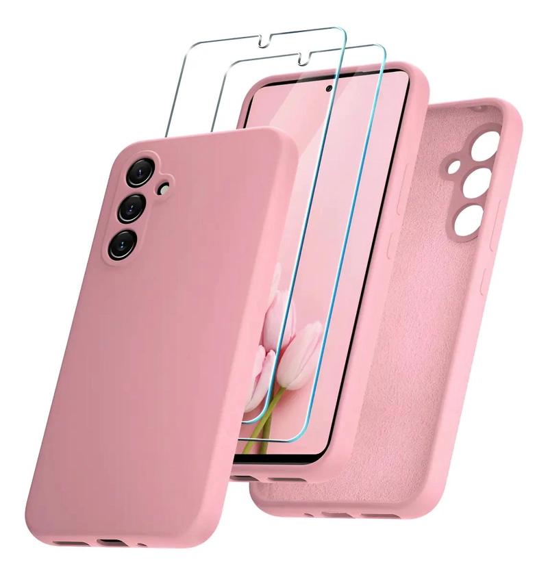GENÉRICO FUNDA PREMIUM PARA SAMSUNG S24 FE ROSA CON VIDRIO TEMPL