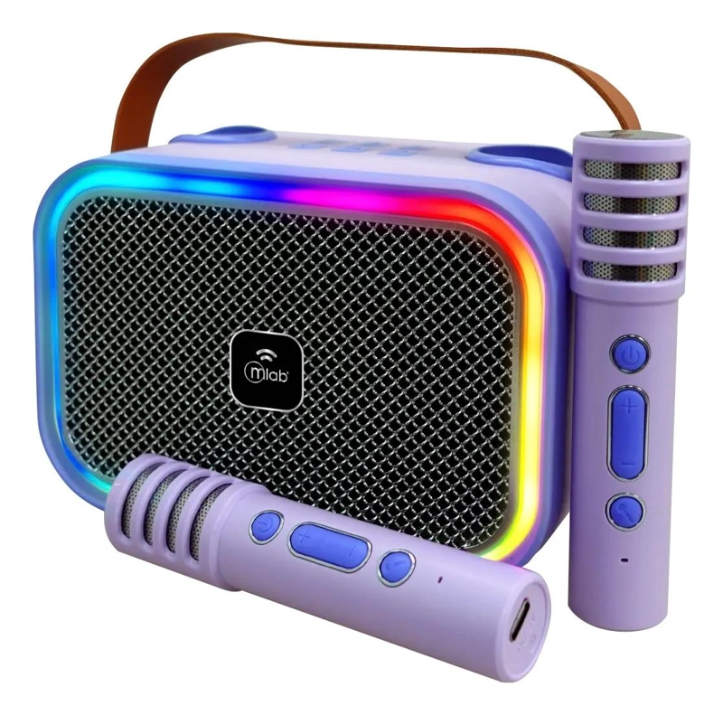 GENÉRICO PARLANTE PORTATIL DUAL VOZ COLOR LILA