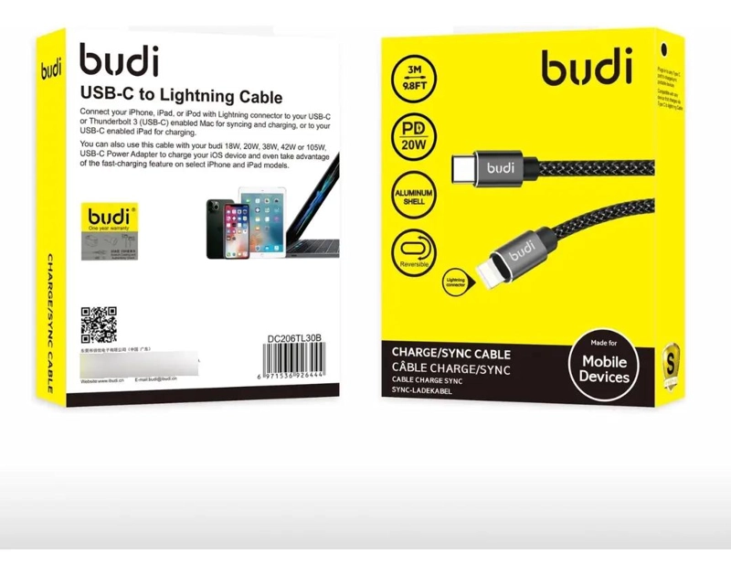 GENÉRICO CABLE USB-C A LIGHTNING REFORZADO 3M PARA CARGA RAPIDA