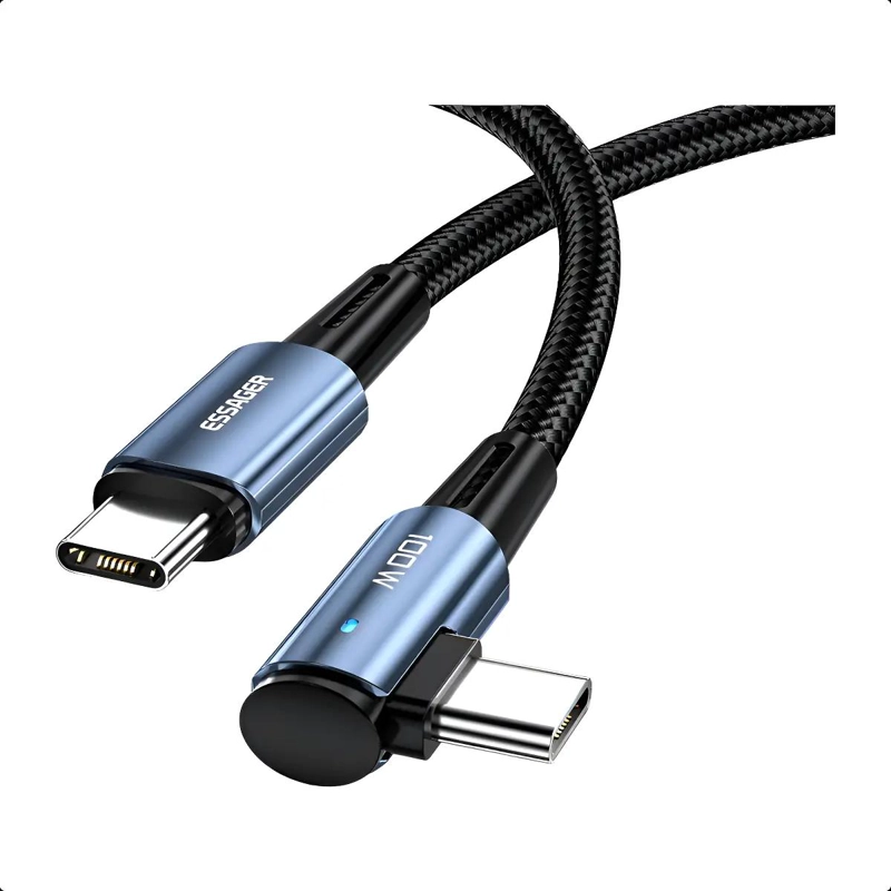 GENÉRICO CABLE USB TIPO C A TIPO C 100W 5A CON CONECTOR 90°