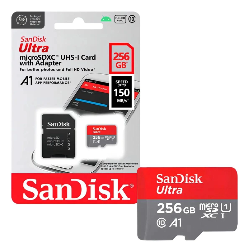 GENÉRICO MICRO SD ULTRA 256GB A1 U1 ULTIMA GENERACION