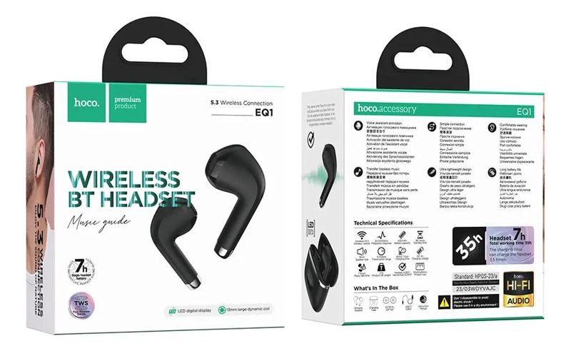 AUDIFONOS IN EAR BLUETOOTH NEGRO TWS EQ1 - 2