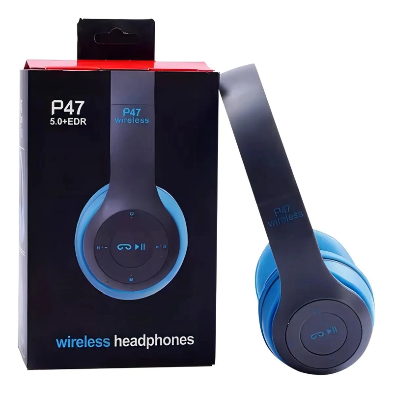 AUDIFONOS INALAMBRICOS BLUETOOTH P47 CON RADIO Y MICROSD - 1