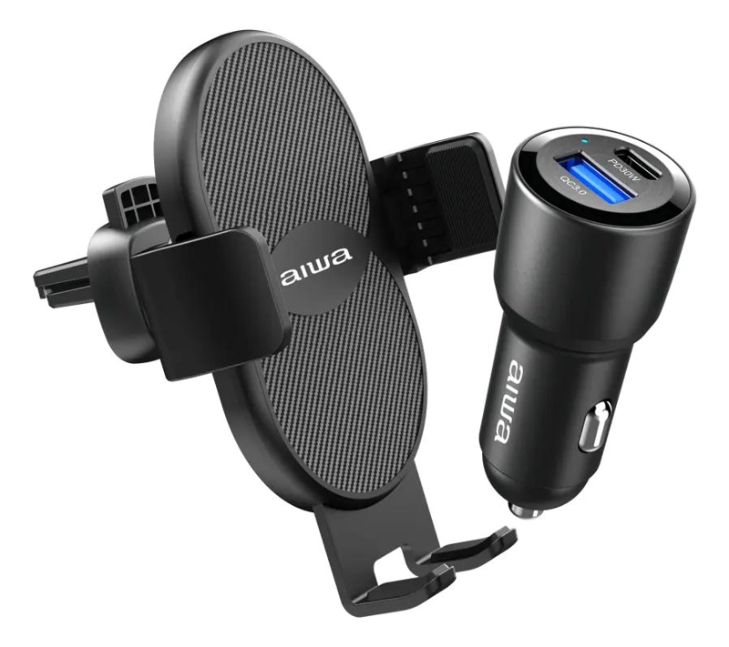 GENÉRICO SOPORTE CON CARGADOR RAPIDO USB TIPO C Y CABLE MICRO USB