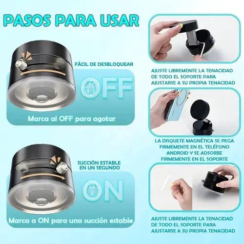 SOPORTE MAGNE TICO UNIVERSAL PARA MOVIL CON VENTOSA PARA C - 4