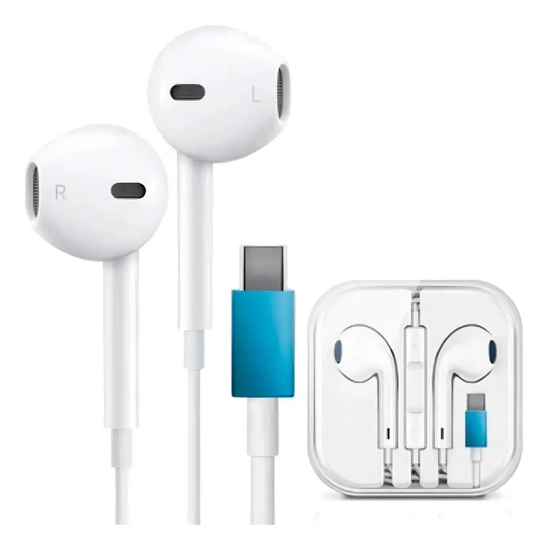 AUDIFONOS MANOS LIBRES USB TIPO C BLANCO IN EAR - 1