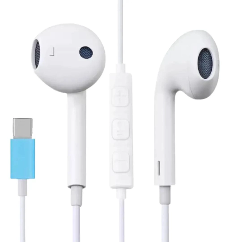 AUDIFONOS MANOS LIBRES USB TIPO C BLANCO IN EAR - 3