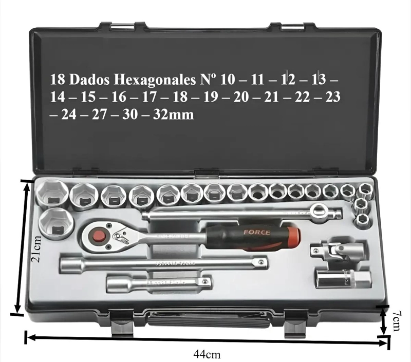 JUEGO DE DADOS HEXAGONALES 10-32MM 1/2' - 2