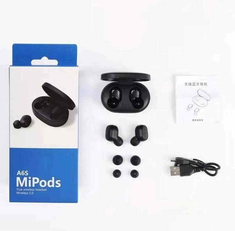 AUDIFONOS INALAMBRICOS 5.1 MIPODS A6S COLOR NEGRO - 4