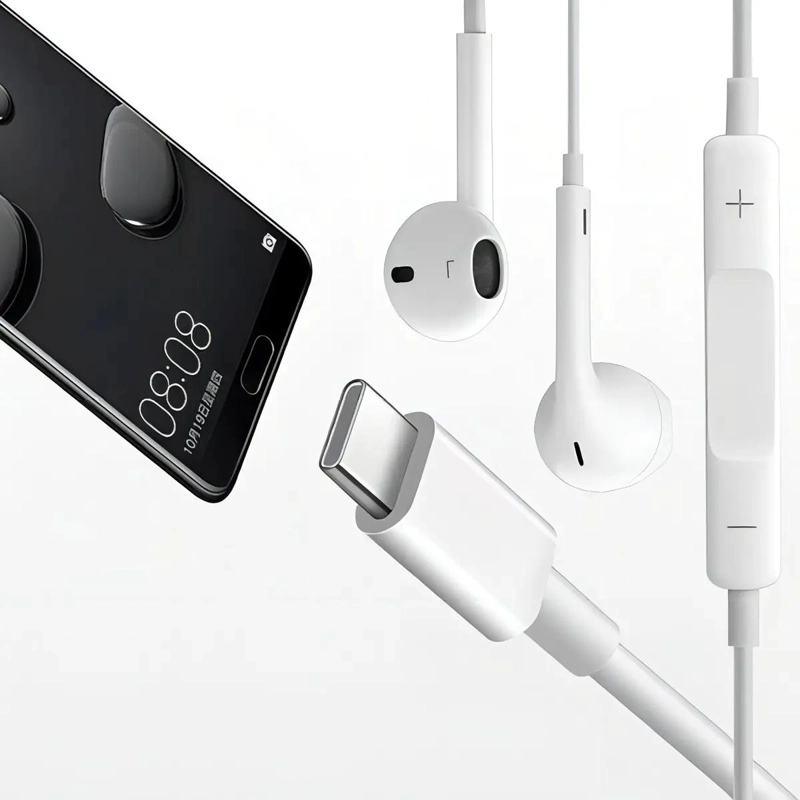 AUDIFONOS MANOS LIBRES CON CONECTOR TIPO C BLANCO - 3