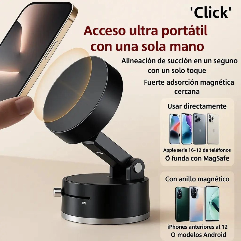SOPORTE MAGNE TICO PARA TELE FONO CON VENTOSA 360° - 3