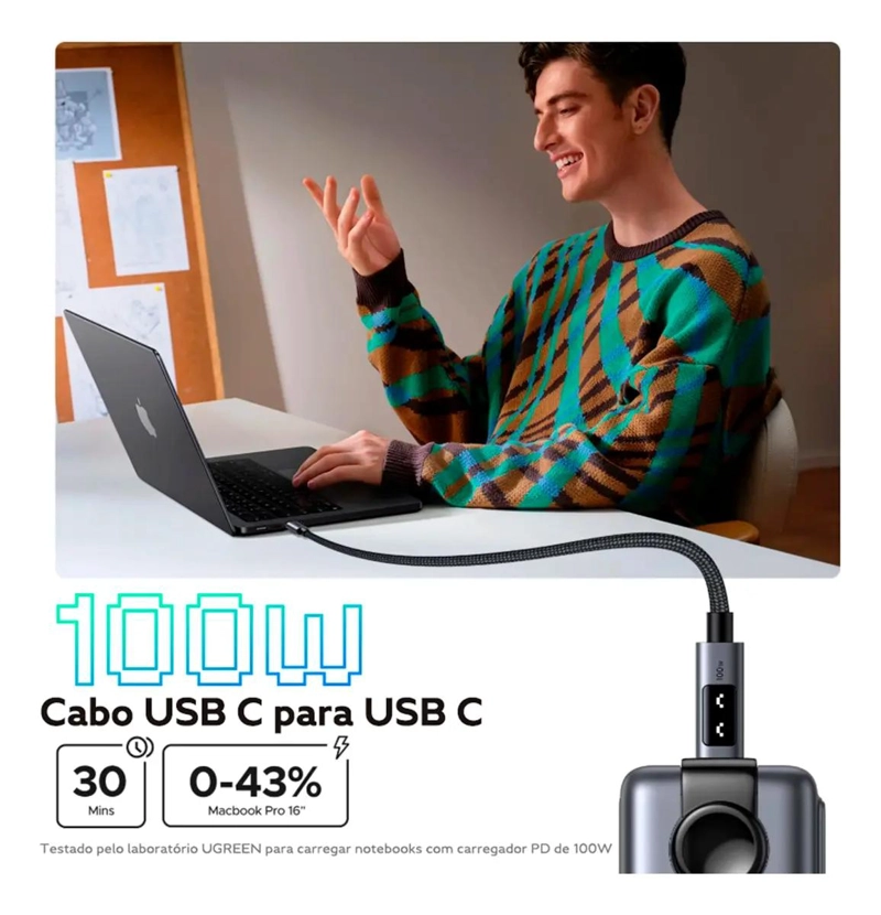 CABLE USB TIPO C NEGRO DE ALTA VELOCIDAD - 4