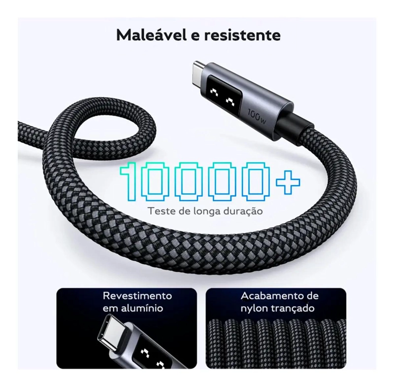 CABLE USB TIPO C NEGRO DE ALTA VELOCIDAD - 5