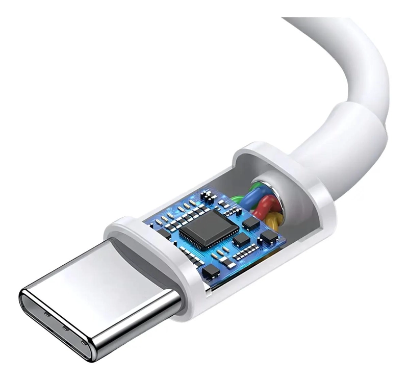 CABLE FLEXIBLE TIPO C BLANCO PARA IPHONE 15 PLUS Y 15 - 4